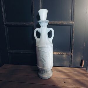 Vintage Jim Beam Slag Glass Liquor Whiskey Decanter Greek Olympic 1971